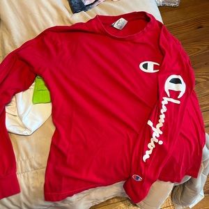 Red long sleeve Champion shirt